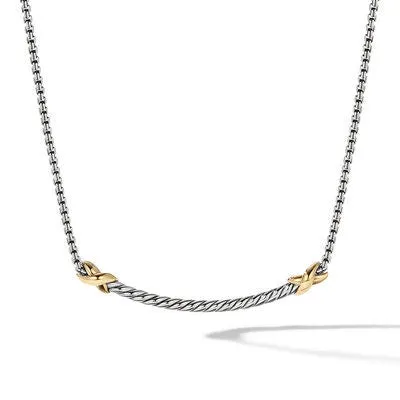 David Yurman 26mm Peitit X Bar Necklace David Yurman Necklaces