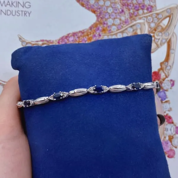 Diamond Source NYC Bracelets Diamond Bracelet with Blue sapphires