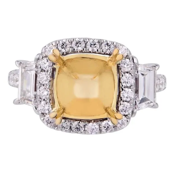 Diamond Source NYC Luxury memorable halo 18k white and yellow gold ring with 80ct diamonds and two 60 TRZ side Rings Diamond Source NYC Luxury memorable halo 18k white and yellow gold ring with 80ct diamonds and two 60 TRZ side Rings