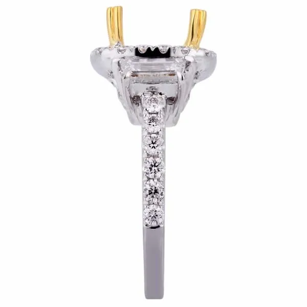 Diamond Source NYC Luxury memorable halo 18k white and yellow gold ring with 80ct diamonds and two 60 TRZ side Rings Diamond Source NYC Luxury memorable halo 18k white and yellow gold ring with 80ct diamonds and two 60 TRZ side Rings
