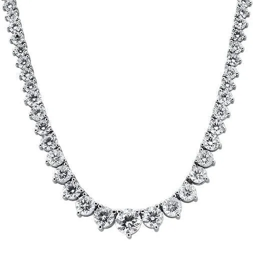 Diamond Source NYC Necklaces 14kt White Gold Graduated Tennis Necklace With 2000ct Diamonds NEC1722000 Diamond Source NYC Necklaces 14kt White Gold Graduated Tennis Necklace With 2000ct Diamonds NEC1722000