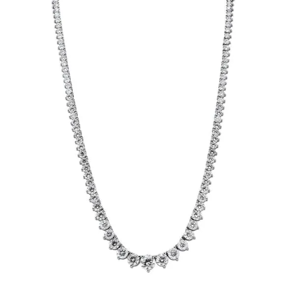 Diamond Source NYC Necklaces 14kt White Gold Graduated Tennis Necklace With 2000ct Diamonds NEC1722000