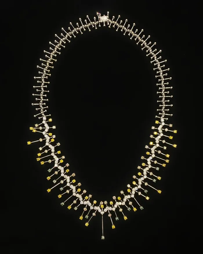 Diamond Source NYC Necklaces 18kt White Gold Multi Diamond Necklace With 1111ct Diamonds NEC5500