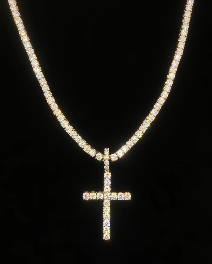 Diamond Source NYC Necklaces Gold Diamond Cross Pendant PEN42500