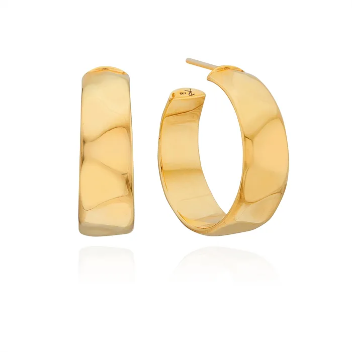 Earrings Anna Beck Wavy Medium Hoop Earrings Gold Plated Anna Beck