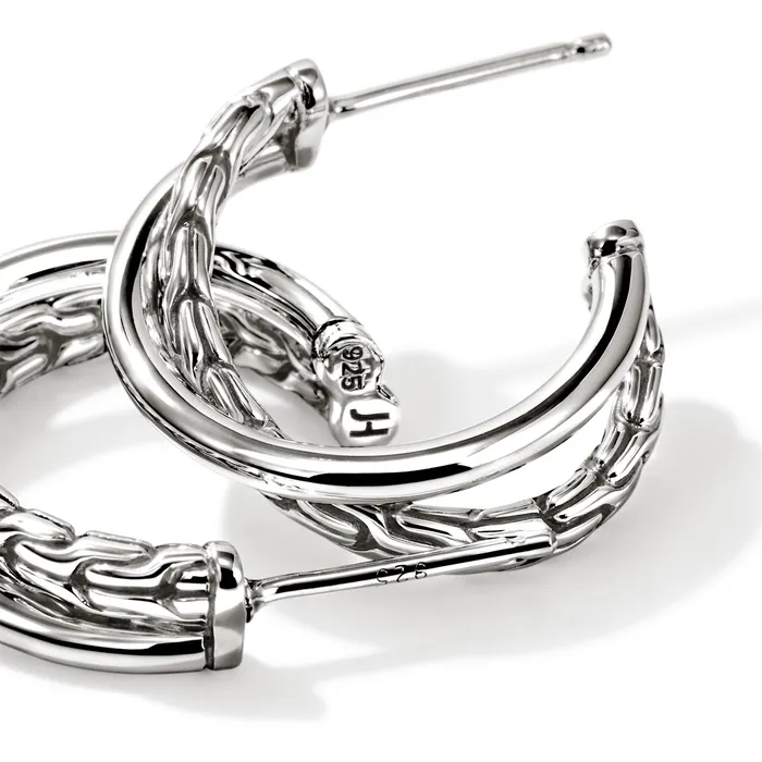 Earrings John Hardy Silver Crossover Hoop Earrings John Hardy