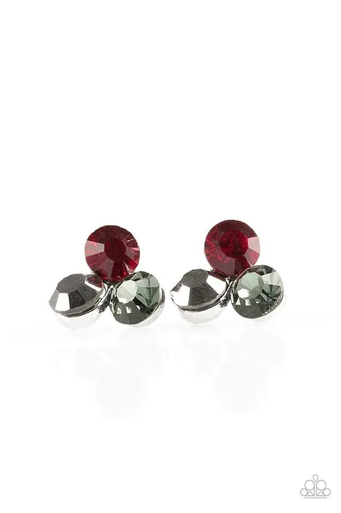 Earrings Paparazzi Earring Everything Must GLOW Red Post Paparazzi Jewelry