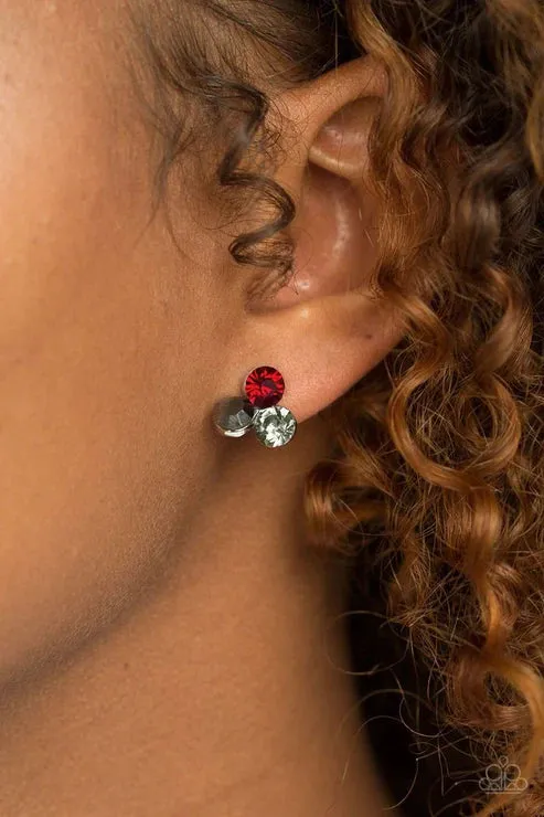 Earrings Paparazzi Earring Everything Must GLOW Red Post Paparazzi Jewelry