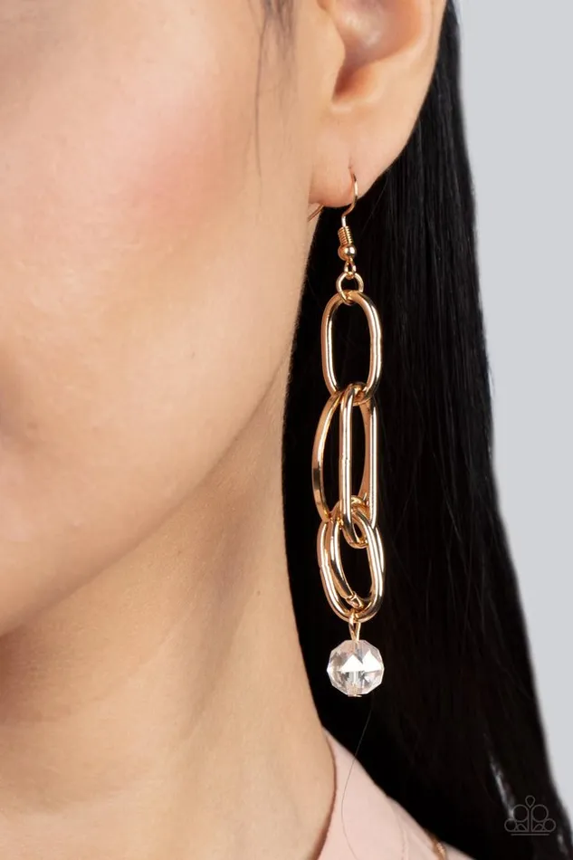 Earrings Paparazzi Earring Park Avenue Princess Gold Paparazzi Jewelry