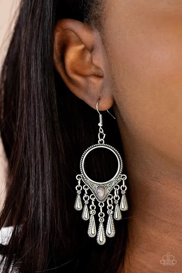 Earrings Paparazzi Earring Ranger Rhythm Silver Paparazzi Jewelry