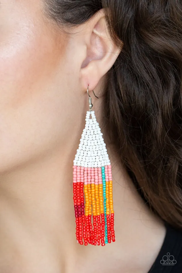 Earrings Paparazzi Jewelry Paparazzi Earring Beaded Boho White