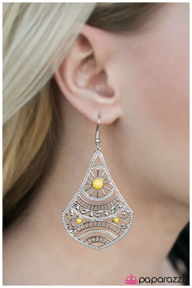 Earrings Paparazzi Jewelry Paparazzi Earring Corolla Sunrise Yellow