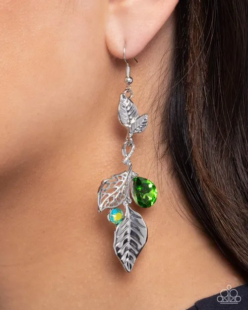 Earrings Paparazzi Jewelry Paparazzi Earring Descending Dazzle Green