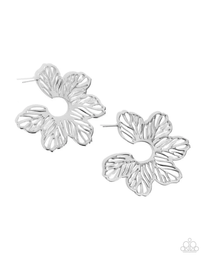 Earrings Paparazzi Jewelry Paparazzi Earring Floral Fame Silver Earrings Paparazzi Jewelry Paparazzi Earring Floral Fame Silver