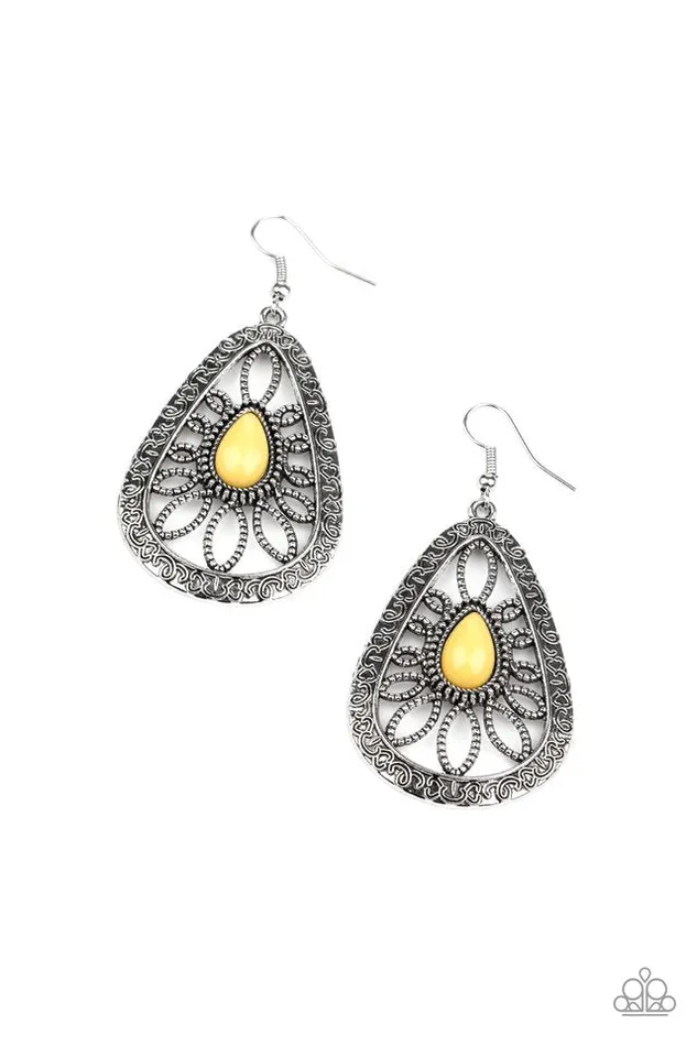Earrings Paparazzi Jewelry Paparazzi Earring Floral Frill Yellow Earrings Paparazzi Jewelry Paparazzi Earring Floral Frill Yellow