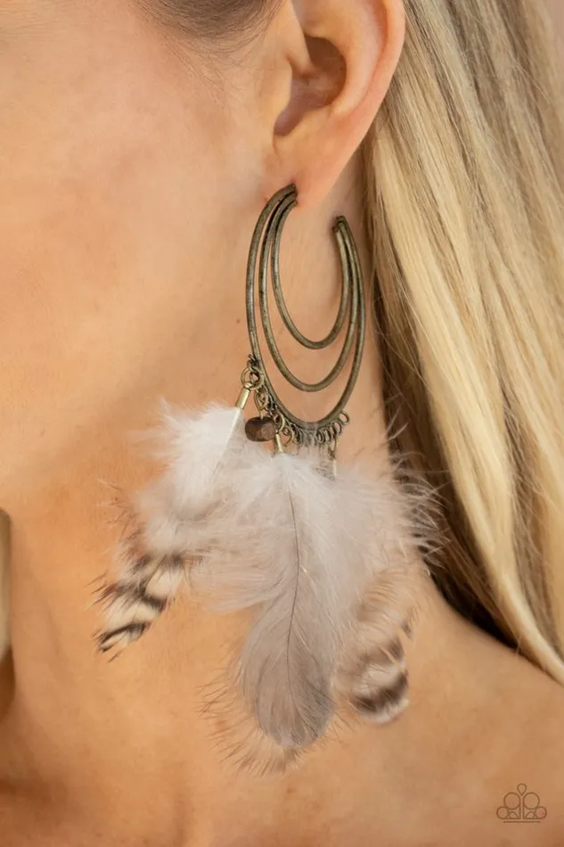 Earrings Paparazzi Jewelry Paparazzi Earring Freely Free Bird Brass