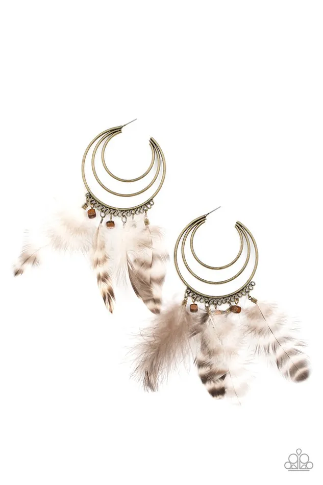 Earrings Paparazzi Jewelry Paparazzi Earring Freely Free Bird Brass Earrings Paparazzi Jewelry Paparazzi Earring Freely Free Bird Brass