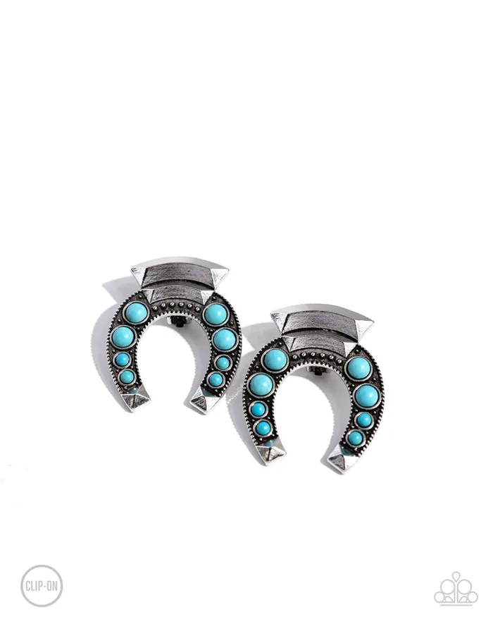 Earrings Paparazzi Jewelry Paparazzi Earring Harmonious Horseshoe Blue Earrings Paparazzi Jewelry Paparazzi Earring Harmonious Horseshoe Blue