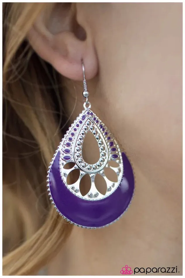 Earrings Paparazzi Jewelry Paparazzi Earring Last Call Purple