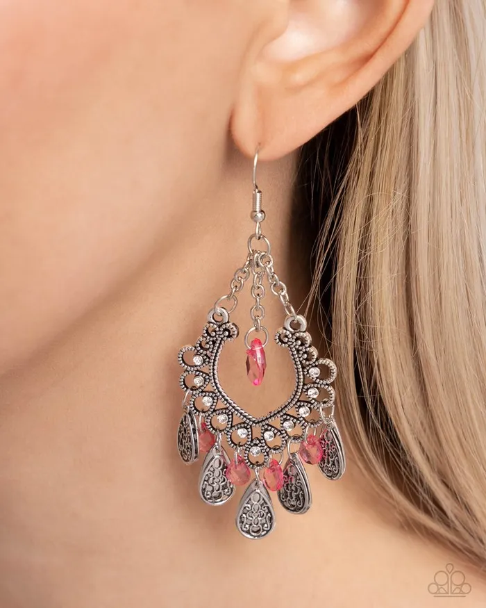 Earrings Paparazzi Jewelry Paparazzi Earring Musical Gardens Pink