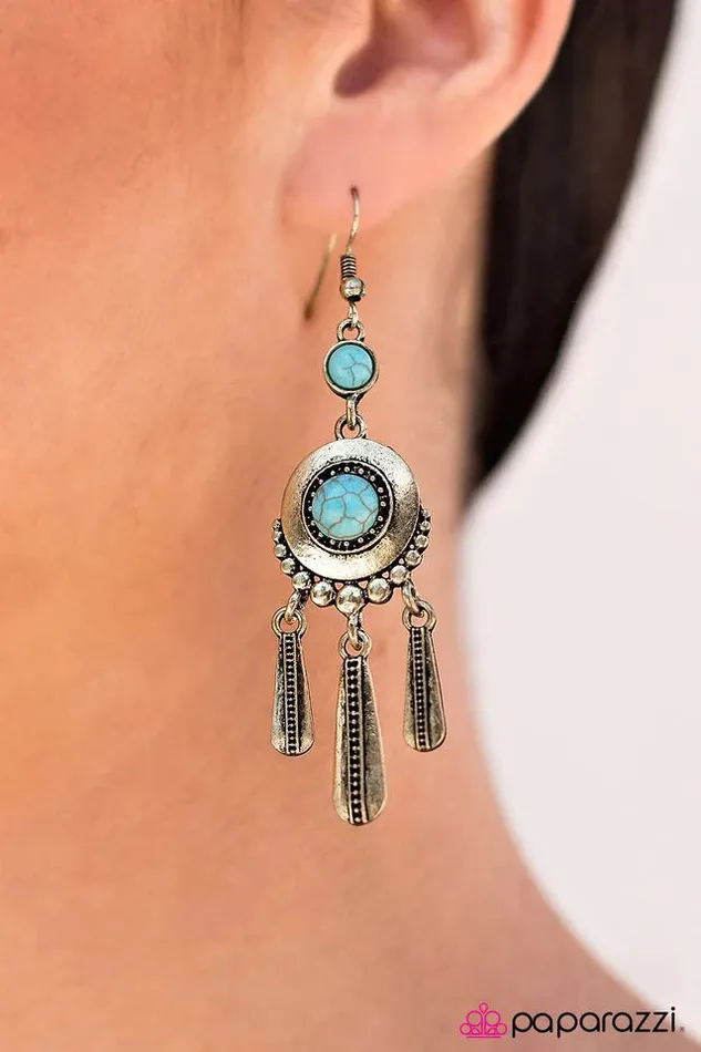 Earrings Paparazzi Jewelry Paparazzi Earring Open Sesame Blue