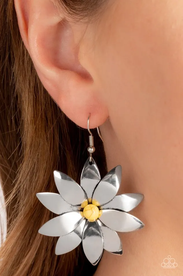 Earrings Paparazzi Jewelry Paparazzi Earring Pinwheel Prairies Yellow