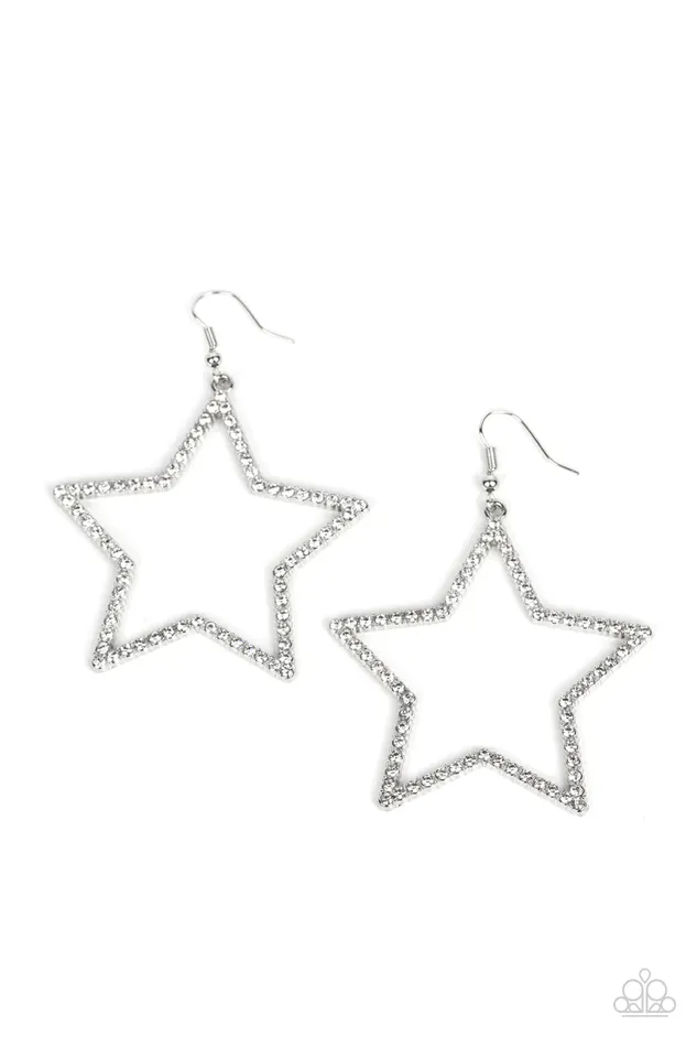 Earrings Paparazzi Jewelry Paparazzi Earring Supernova Sparkle White