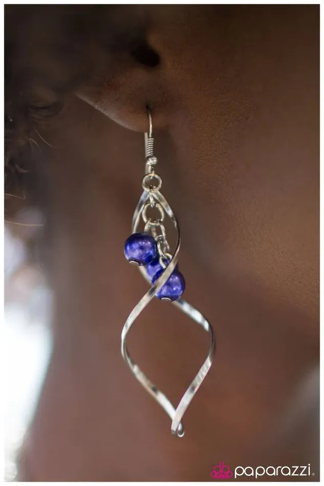 Earrings Paparazzi Jewelry Paparazzi Earring Suspended In Time Blue