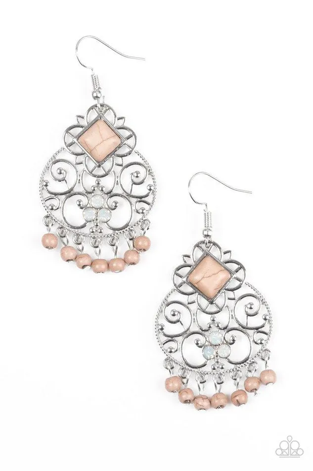 Earrings Paparazzi Jewelry Paparazzi Earring Western Wonder Brown