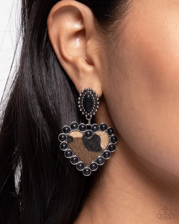 Earrings Paparazzi Jewelry Paparazzi Earring Whimsical Wrangler Black