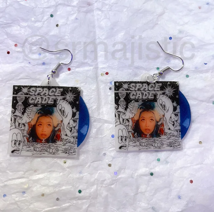 Earrings Sam Makes Things Beabadoobee Space Cadet EP Vinyl Album Handmade Earrings Earrings Sam Makes Things Beabadoobee Space Cadet EP Vinyl Album Handmade Earrings