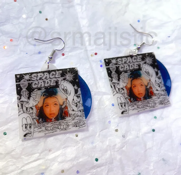 Earrings Sam Makes Things Beabadoobee Space Cadet EP Vinyl Album Handmade Earrings