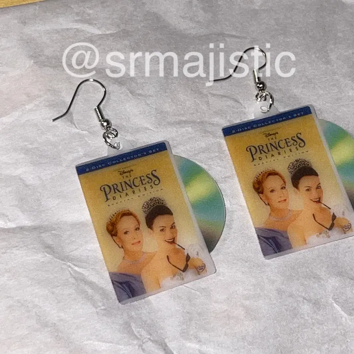 Earrings Sam Makes Things The Princess Diaries 2001 DVD 2D detailed Handmade Earrings Earrings Sam Makes Things The Princess Diaries 2001 DVD 2D detailed Handmade Earrings