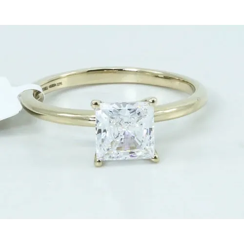 Engagement Collections Rings 14K Yellow Gold Solitaire Ring for Princess Cut Diamond Engagement Collections Rings 14K Yellow Gold Solitaire Ring for Princess Cut Diamond