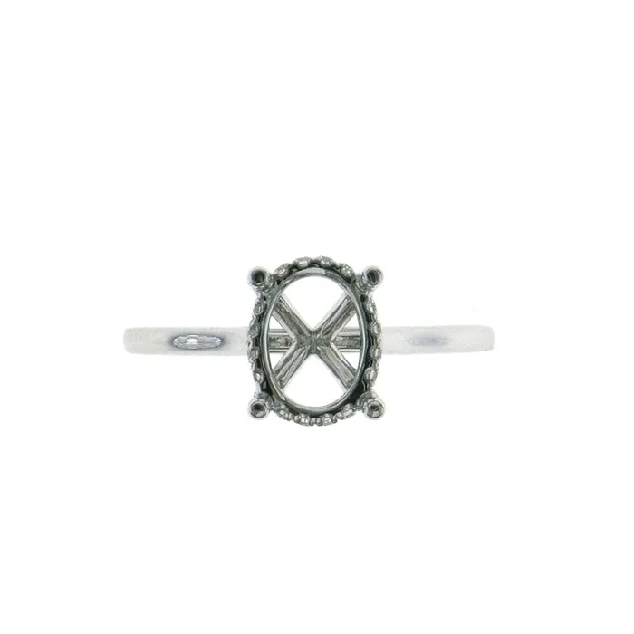 Engagement Collections Rings 18K White Gold Oval Hidden Halo Semi Mount Diamond Ring Engagement Collections Rings 18K White Gold Oval Hidden Halo Semi Mount Diamond Ring