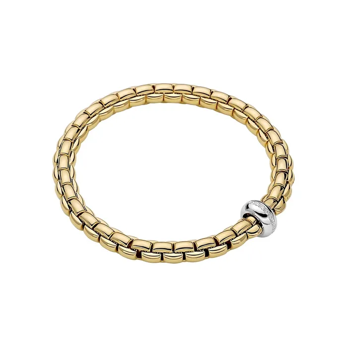 FOPE Bracelets Fope 18K Yellow Gold Eka Collection Diamond Bracelet Medium Size
