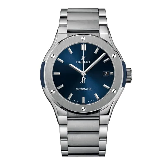 Hublot Hublot Classic Fusion Titanium 45mm Watch Ref 510NX7170NX Blue Dial Titanium Bracelet Bracelets Hublot Hublot Classic Fusion Titanium 45mm Watch Ref 510NX7170NX Blue Dial Titanium Bracelet Bracelets