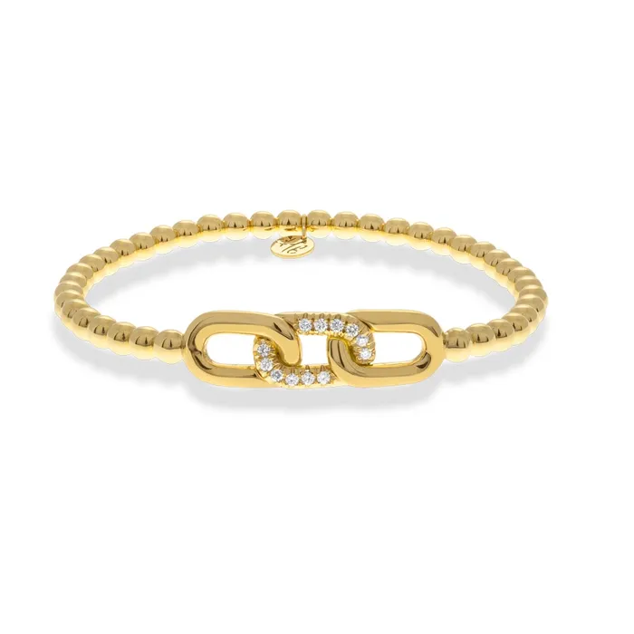 Hulchi Belluni Bracelets Hulchi Belluni 18K Yellow Gold Tresore Diamond Link Bracelet