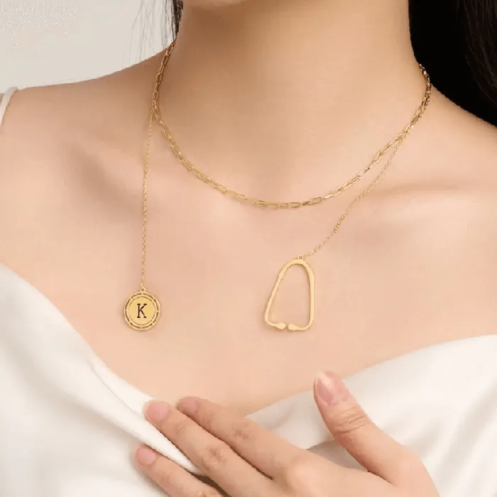 Layered Personalized Stethoscope Necklace with Custom Initial Charm Perfect Gift for Doctors Nurses and Medical Professionals Belbren Necklaces