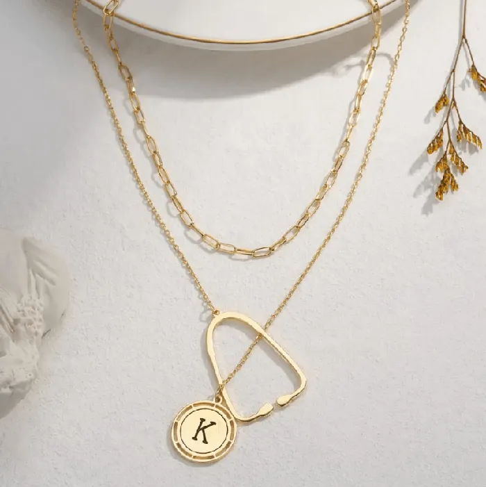 Layered Personalized Stethoscope Necklace with Custom Initial Charm Perfect Gift for Doctors Nurses and Medical Professionals Belbren Necklaces