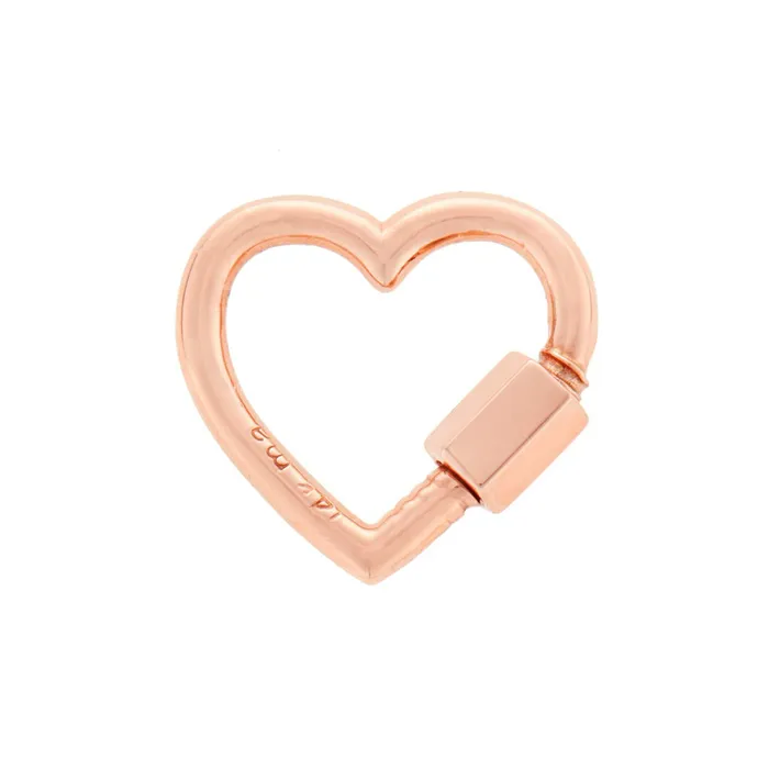Marla Aaron Marla Aaron 14K Rose Gold Baby Heart Lock Necklaces