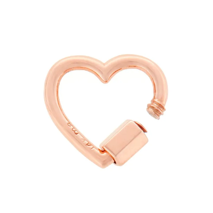 Marla Aaron Marla Aaron 14K Rose Gold Baby Heart Lock Necklaces