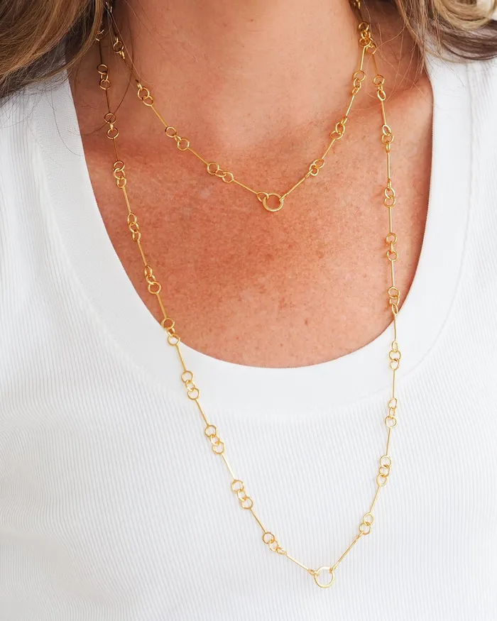 Necklaces Goldbug Petite Wishbone Chain Necklace Goldbug Collection