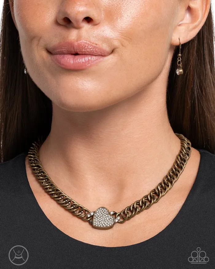 Necklaces Paparazzi Jewelry Paparazzi Necklace Endearing Edge Brass