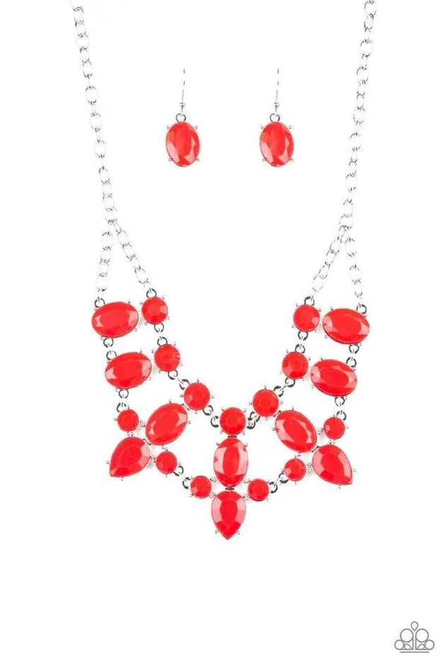Necklaces Paparazzi Jewelry Paparazzi Necklace Goddess Glow Red