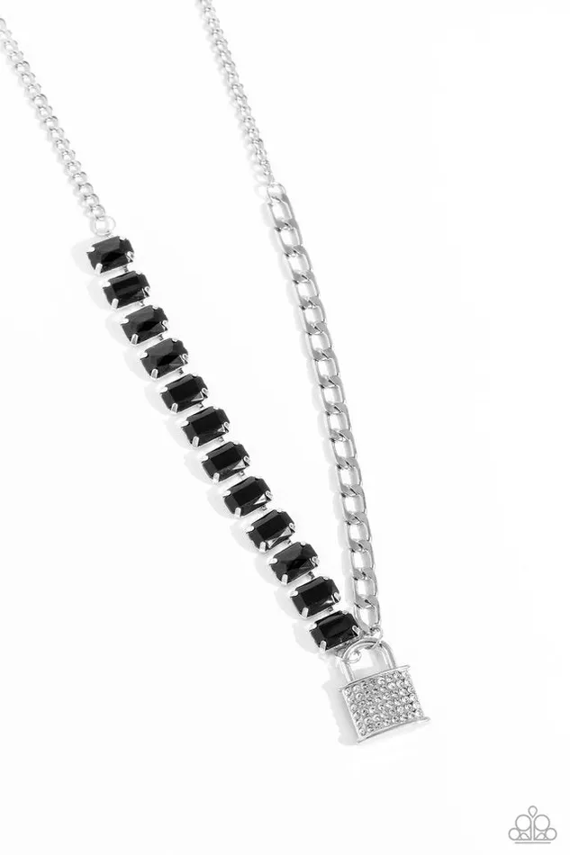 Necklaces Paparazzi Jewelry Paparazzi Necklace LOCK and Roll Black Necklaces Paparazzi Jewelry Paparazzi Necklace LOCK and Roll Black