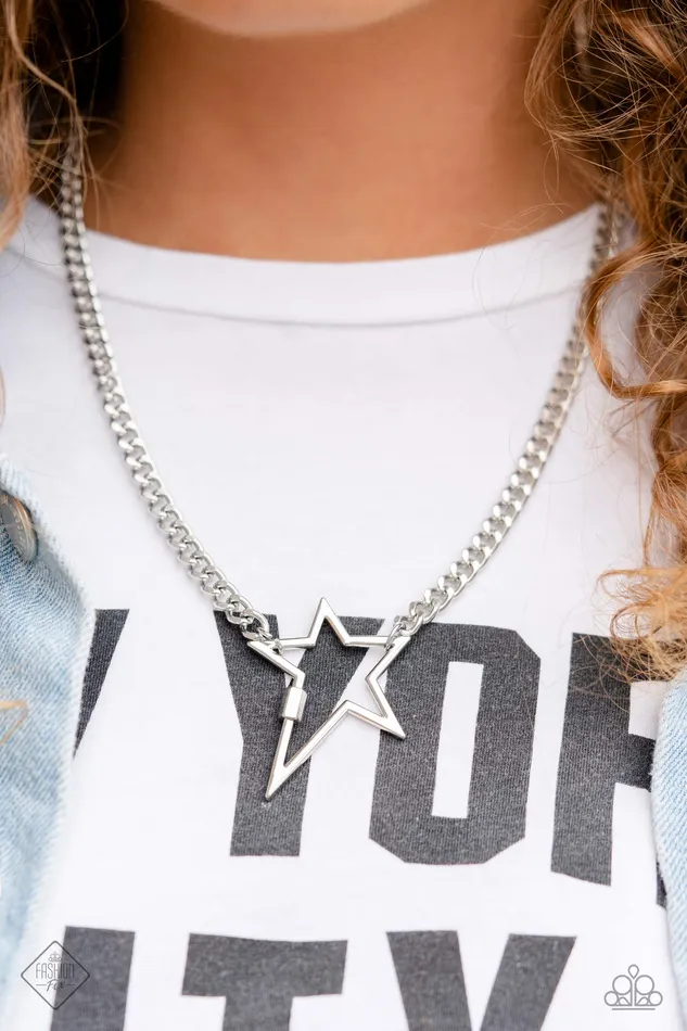Necklaces Paparazzi Jewelry Paparazzi Necklace Playful Popstar Silver