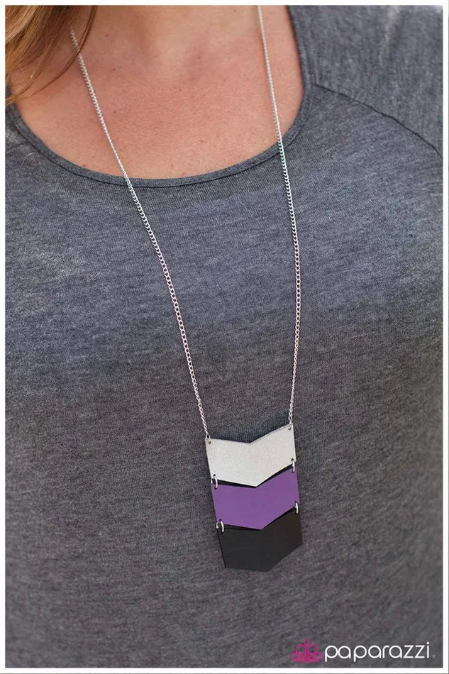 Necklaces Paparazzi Jewelry Paparazzi Necklace Third Times a Charm Purple