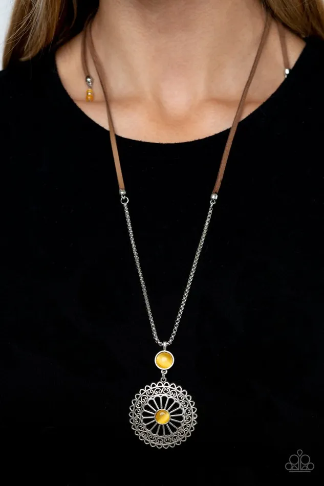 Necklaces Paparazzi Jewelry Paparazzi Necklace Where No MANDALA Has Gone Before Yellow