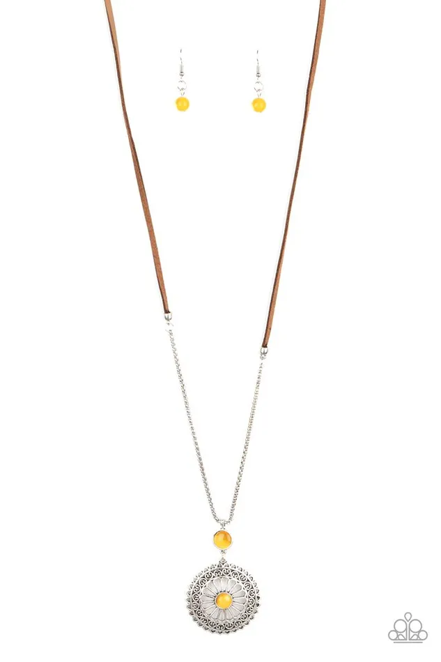 Necklaces Paparazzi Jewelry Paparazzi Necklace Where No MANDALA Has Gone Before Yellow Necklaces Paparazzi Jewelry Paparazzi Necklace Where No MANDALA Has Gone Before Yellow